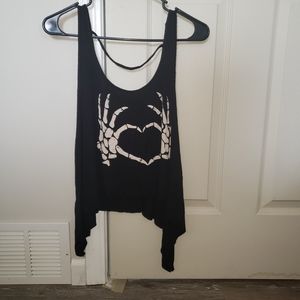 Skull hands crop top